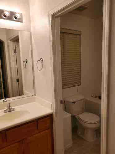 Room with all new bed and furniture
