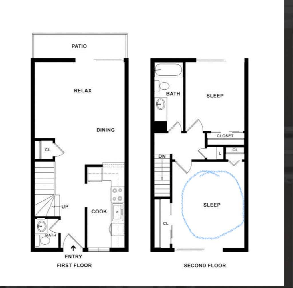 bath townhome style apt