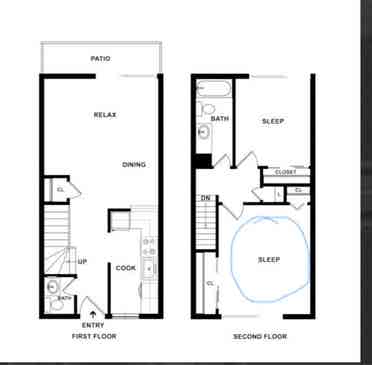 bath townhome style apt