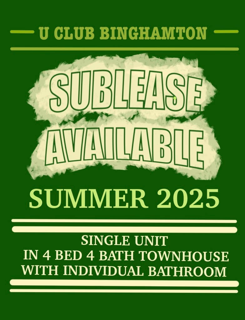 Sublease at U Club Binghamton