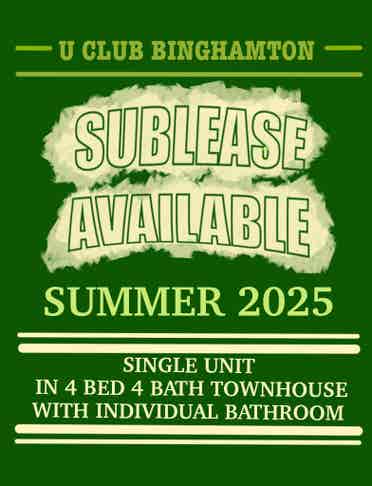 Sublease at U Club Binghamton