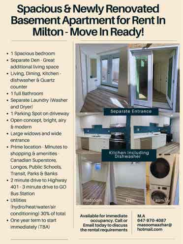 Spacious walkout basement