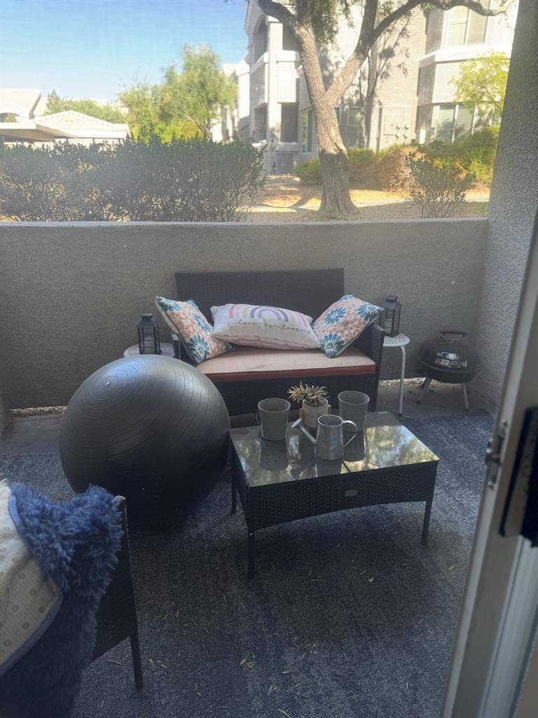 furnished bedroom private bathroom