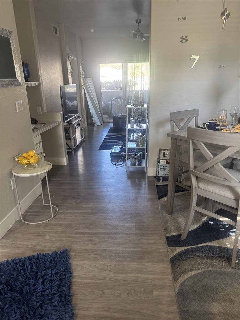 furnished bedroom private bathroom