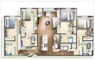 private bedroom and bathroom