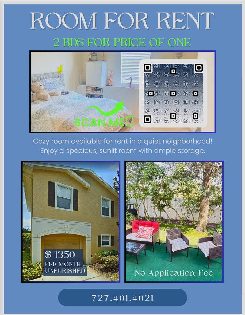 TWO BEDROOMS for Price of One!