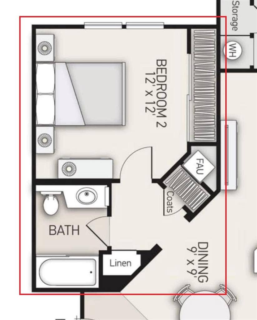 2 bed/ bath Apartment share Irvine