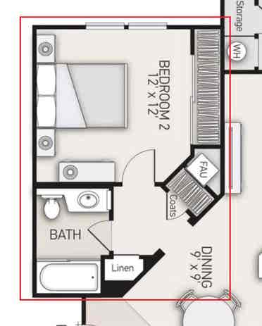 2 bed/ bath Apartment share Irvine