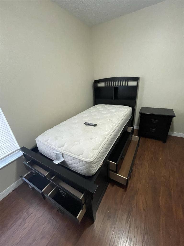 furnished
 bedroom with private bath