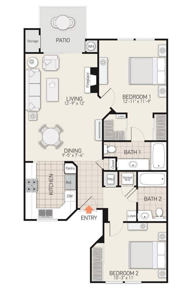 Private master bedroom and bathroom