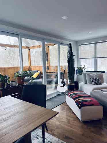 Room + living room + garage