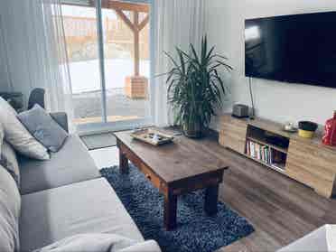 Room + living room + garage