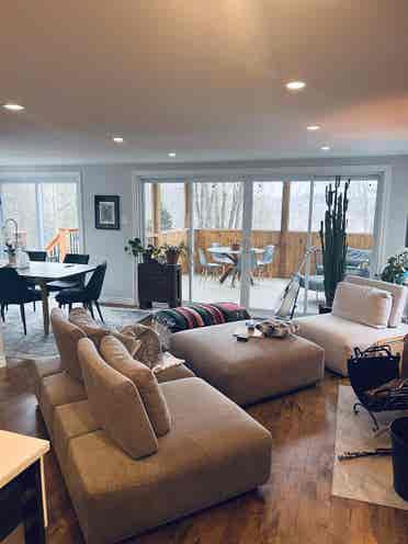 Room + living room + garage