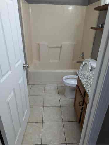 Room with personal restroom.