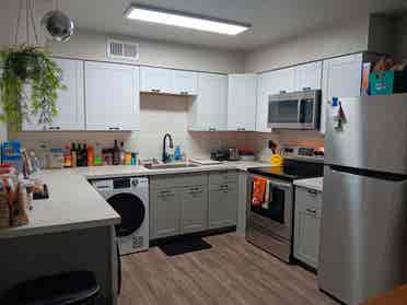 Open Bedroom Space + Shared Bath.