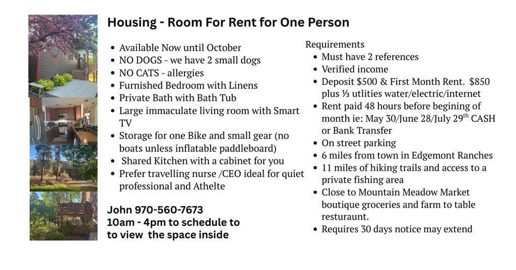 Furnished Room W/Full Bath & Den