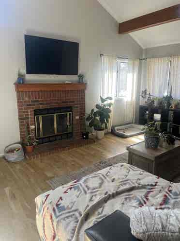 Furnished bedroom with private bath