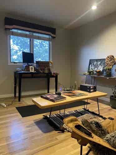 Furnished bedroom with private bath