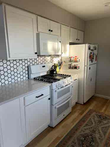 Furnished bedroom with private bath