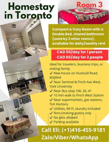 Room for rent by day/week-Room 3