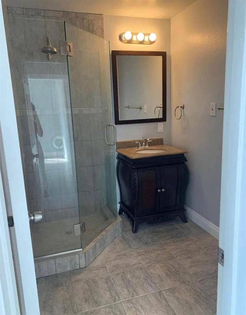 Bedroom with shared bath