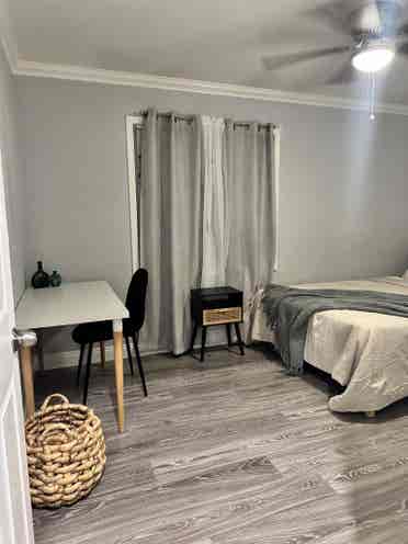 Bedroom with shared Bath.
