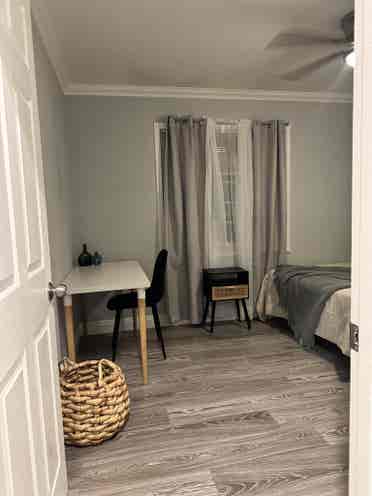 Bedroom with shared Bath.