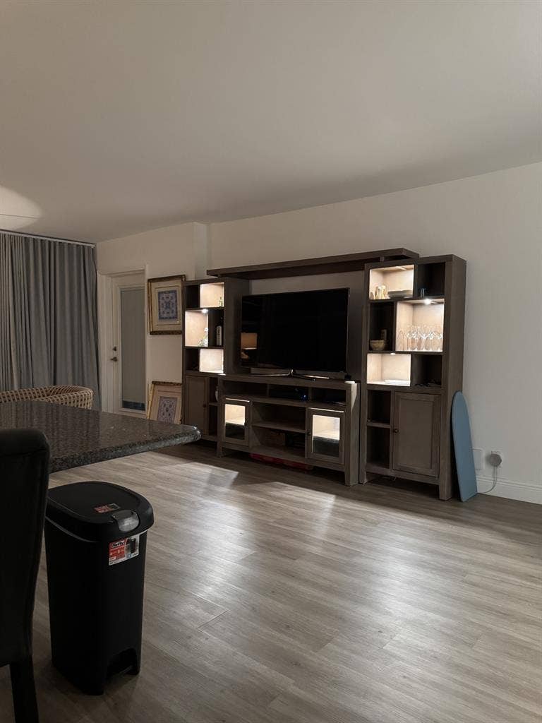 A big room with a river view