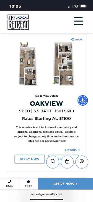 SUBLEASE AT RETREAT GVILLE