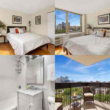 Bright furnished one bedroom unit.