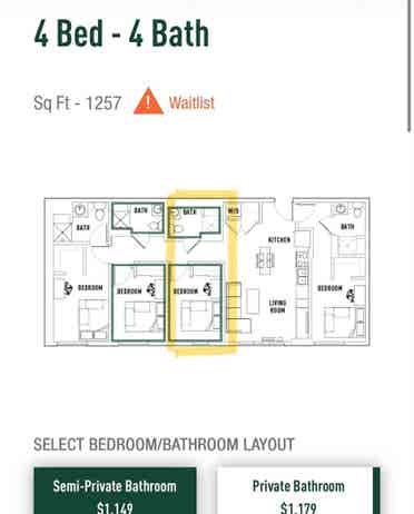 Medium size room w/ bathroom + view