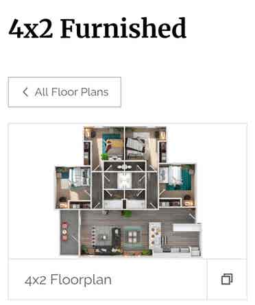 Spring semester sublease furnished