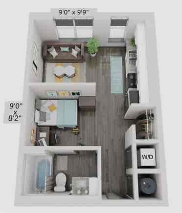 A short-term sublease of a Studio
