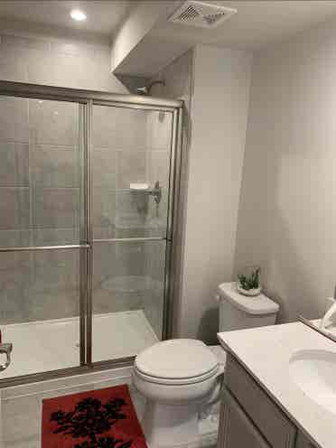 Basement apartment semi furnished.