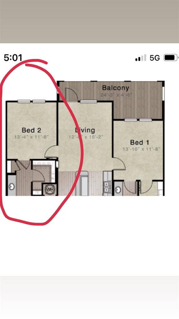 Bedroom for rent in apartment