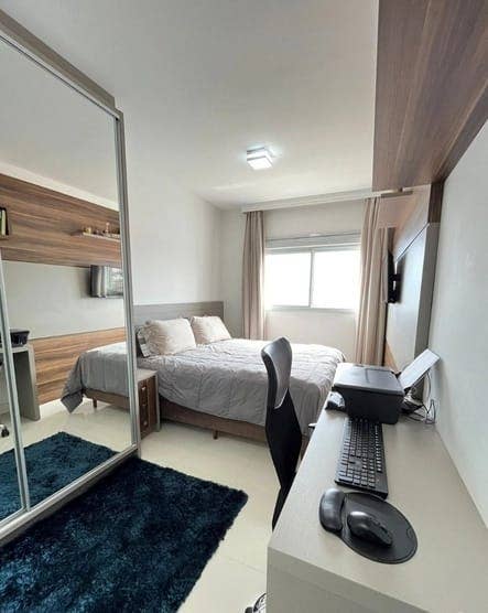 Quarto individual c suíte mobiliado