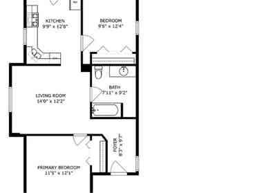 Bedroom available in 2 bedroom unit