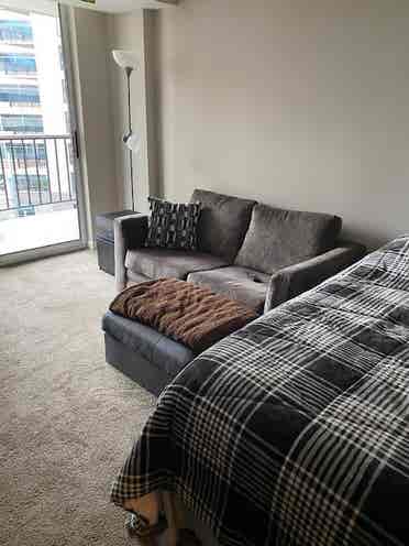 Furnished bedroom and bath to share