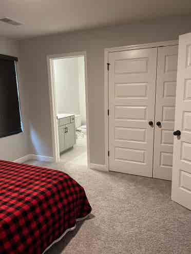 1 bed & private bath. Furnished.