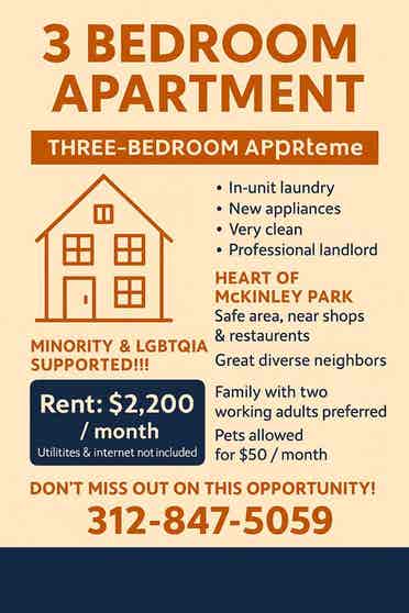 🏡 Spacious 3-Bedroom Family APT!