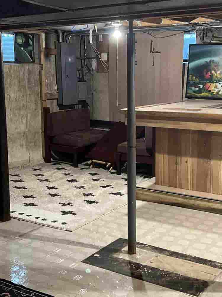 unfinished open basement