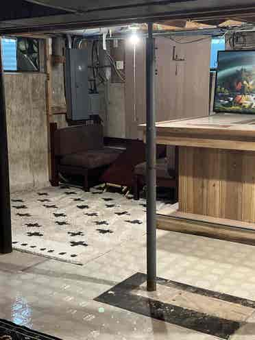 unfinished open basement
