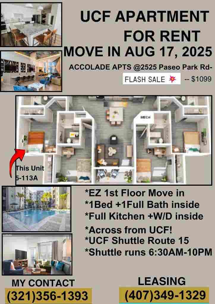 Apartment Room for Rent Near UCF