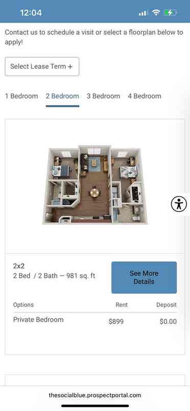 SOCIAL BLUE APARTMENTS (Sub-Lease)
