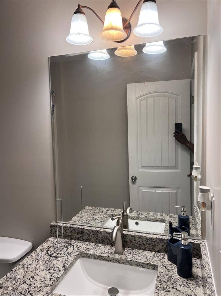 Cozy room with a private bathroom.