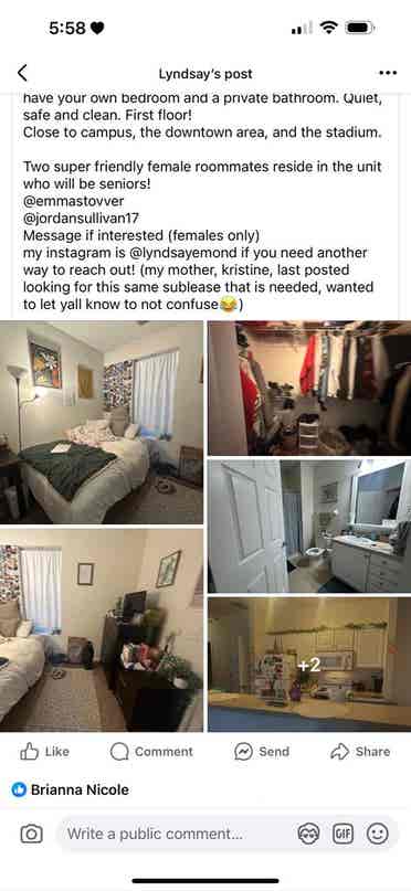 URGENT SUBLEASE! WILL PAY 1ST MONTH