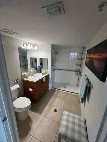 room with bathroom