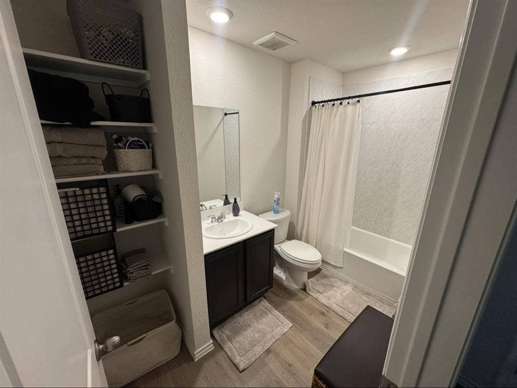 Private bedroom and bathroom