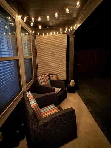 Private bedroom and bathroom