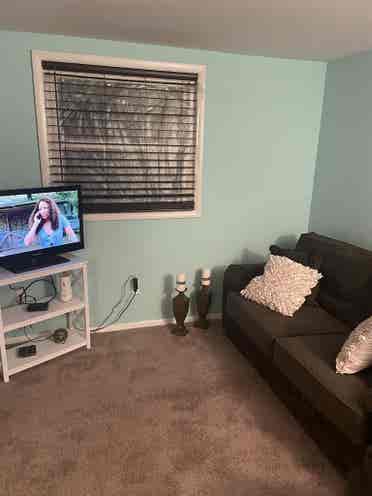 Offering furnished room for rent.